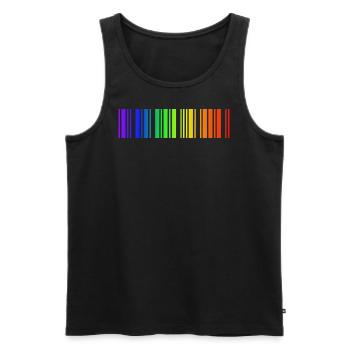 Regenbogen Strichcode, LGBT - Männer Premium Bio Tank Top - Schwarz - Vorne - Michal (187cm)