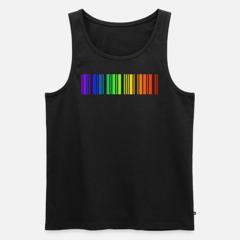 Regenbogen Strichcode, LGBT - Männer Premium Bio Tank Top - Schwarz