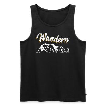 Wander - Men's Premium Organic Tank Top - black - Front - Michal (187cm)