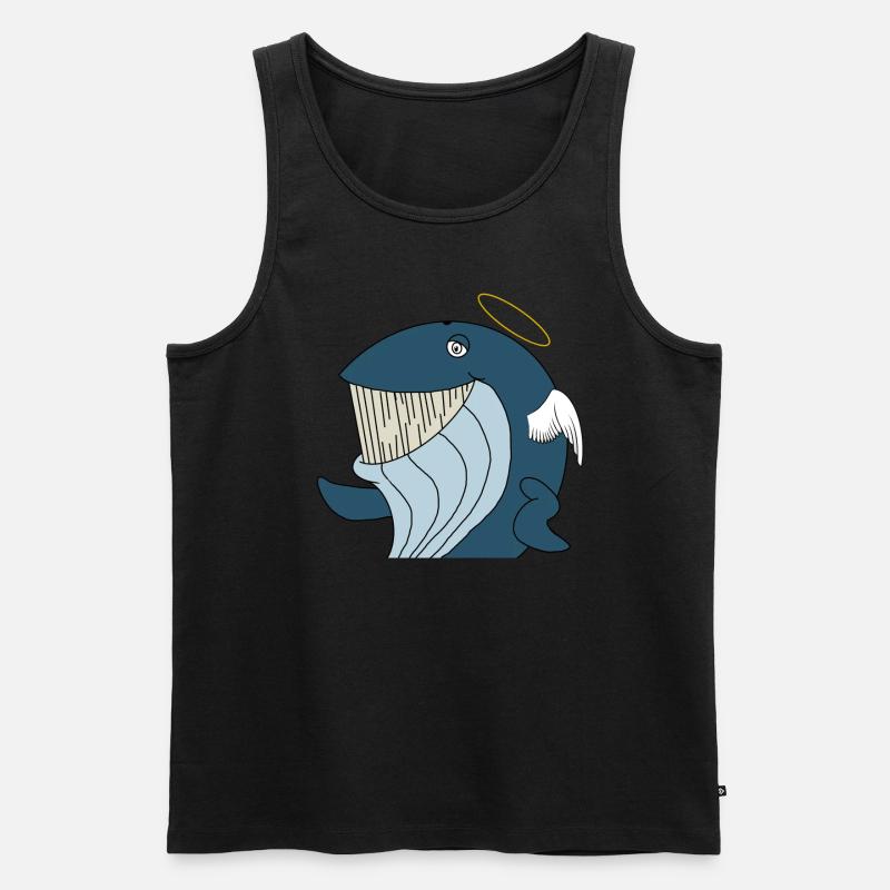 Angel Whale - Männer Premium Bio Tank Top - Schwarz