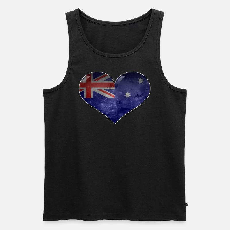 Australien-Herz - Männer Premium Bio Tank Top - Schwarz