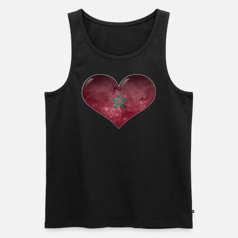 Marokko-Herz - Männer Premium Bio Tank Top - Schwarz