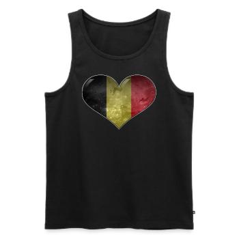 Belgique Coeur - Débardeur bio Premium Homme - noir - Devant - Michal (187cm)