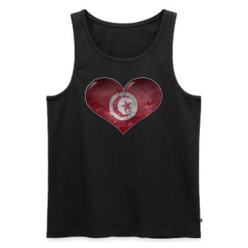 Tunisie Coeur - Débardeur bio Premium Homme - noir - Devant - Michal (187cm)