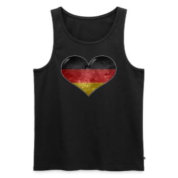 Allemagne-Coeur - Débardeur bio Premium Homme - noir - Devant - Michal (187cm)
