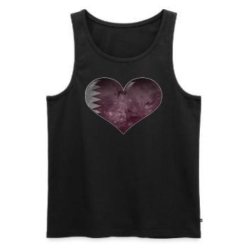 Cœur du Qatar - Débardeur bio Premium Homme - noir - Devant - AI Model Male 178 light (178cm)