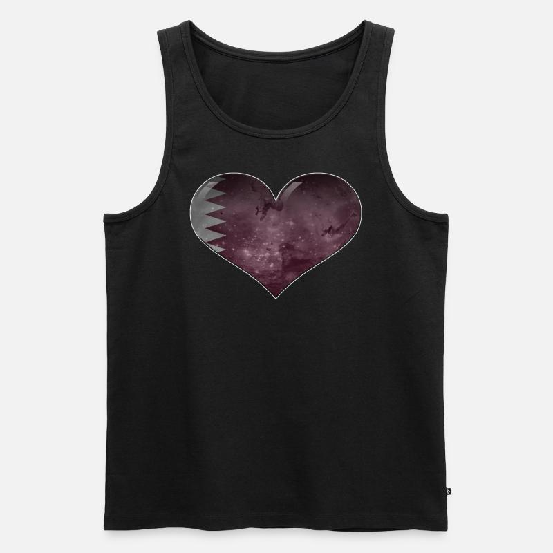 Katar-Herz - Männer Premium Bio Tank Top - Schwarz