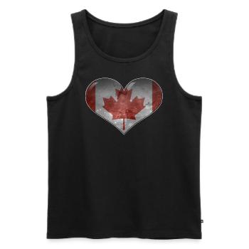Canada Cœur - Débardeur bio Premium Homme - noir - Devant - AI Model Male 178 light (178cm)