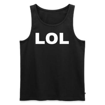 Lol - Men's Premium Organic Tank Top - black - Front - Michal (187cm)