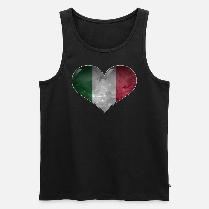 Italien-Herz - Männer Premium Bio Tank Top - Schwarz