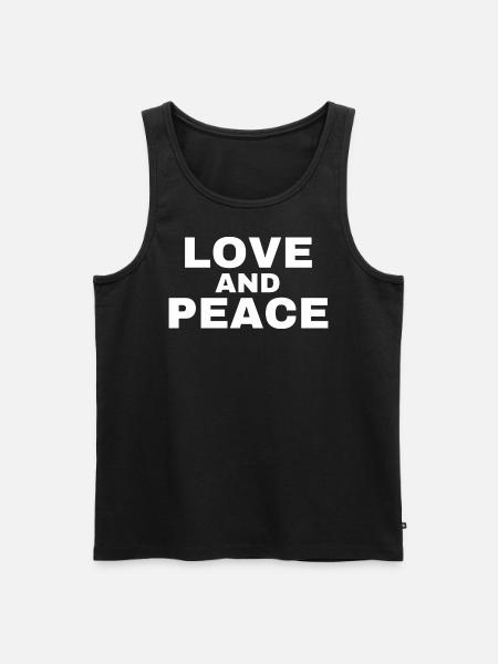 Love and Peace - Men's Premium Organic Tank Top - black
