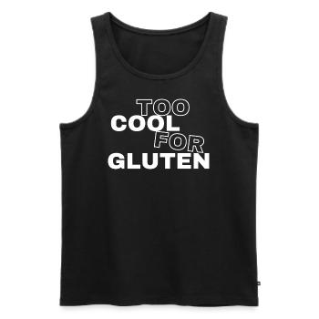 Too Cool for Gluten - Männer Premium Bio Tank Top - Schwarz - Vorne - Michal (187cm)