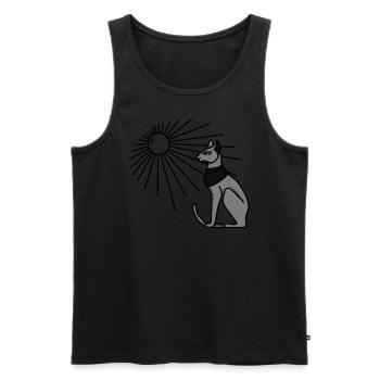 Ägyptisches Katzen Design - Männer Premium Bio Tank Top - Schwarz - Vorne - Michal (187cm)