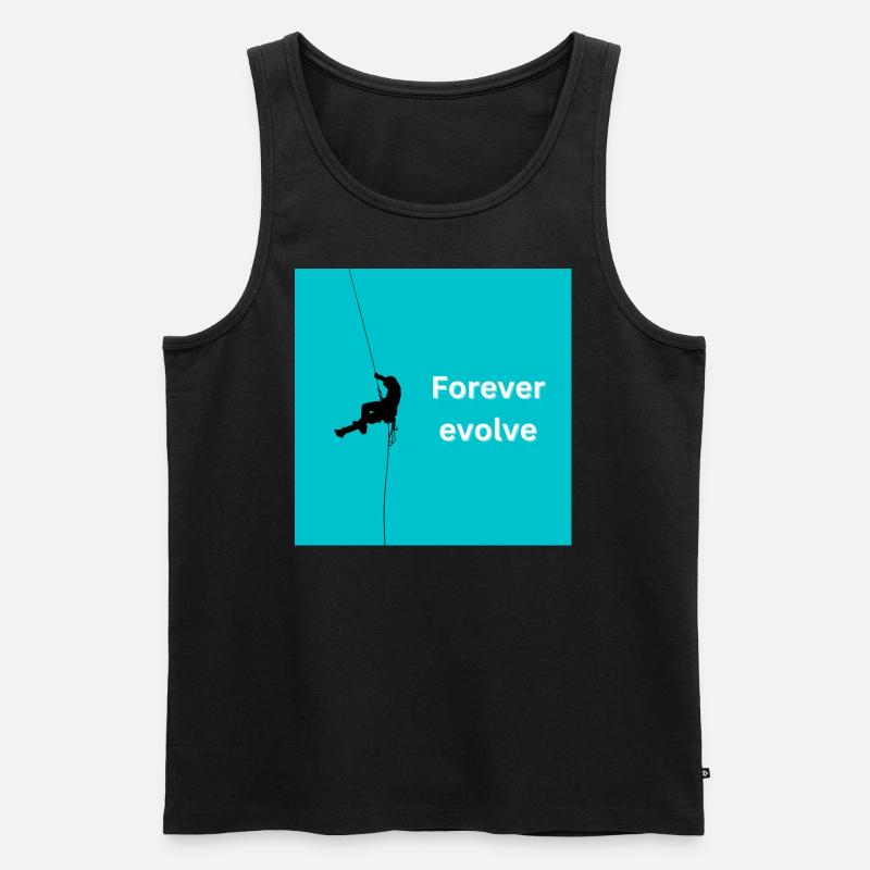 Forever evolve aquablue-white - Männer Premium Bio Tank Top - Schwarz
