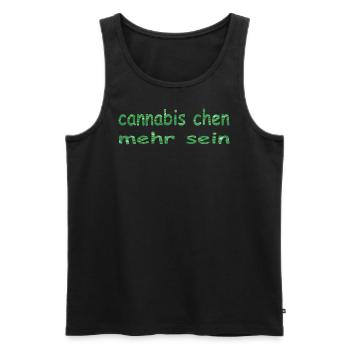 cannabis chen mehr sein - Männer Premium Bio Tank Top - Schwarz - Vorne - Michal (187cm)
