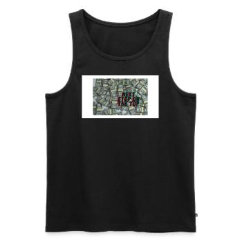 NEXT stop on the top T-shirt - Männer Premium Bio Tank Top - Schwarz - Vorne - Michal (187cm)