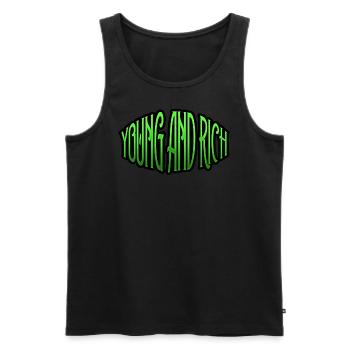 YOUNG AND RICH - Luxuriöse Top Designer Mode Marke - Männer Premium Bio Tank Top - Schwarz - Vorne - AI Model Male 178 light (178cm)