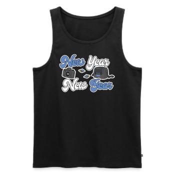 2 New Year New Gear - Männer Premium Bio Tank Top - Schwarz - Vorne - AI Model Male 178 light (178cm)