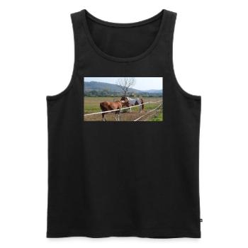 Chevaux - Débardeur bio Premium Homme - noir - Devant - Michal (187cm)