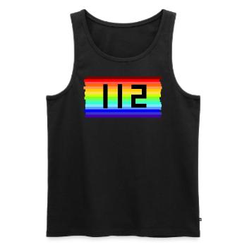 112-Regenbogen - Männer Premium Bio Tank Top - Schwarz - Vorne - Michal (187cm)