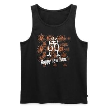 Happy new year - Männer Premium Bio Tank Top - Schwarz - Vorne - Michal (187cm)