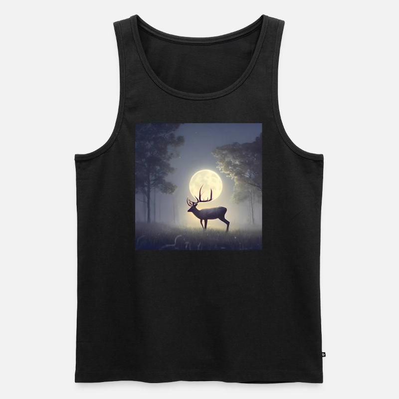Hirsch - Männer Premium Bio Tank Top - Schwarz