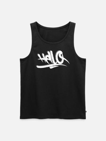 Hello - Männer Premium Bio Tank Top - Schwarz