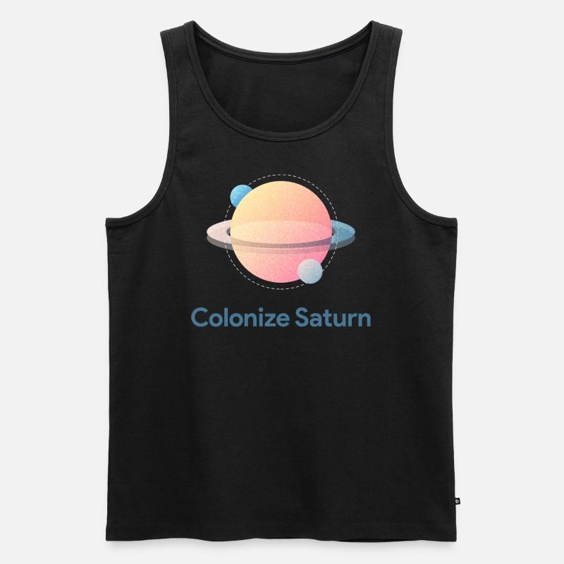 Colonize Saturn - Männer Premium Bio Tank Top - Schwarz