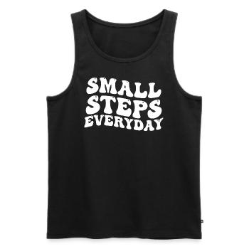 Täglicher Fortschritt - Männer Premium Bio Tank Top - Schwarz - Vorne - Michal (187cm)