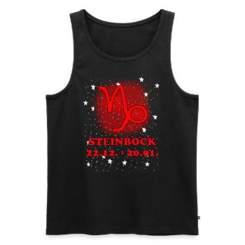 Sternzeichen Steinbock Symbol mit Sternenhimmel - Männer Premium Bio Tank Top - Schwarz - Vorne - AI Model Male 178 light (178cm)
