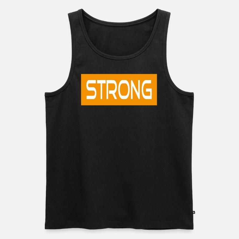 STRONG - Männer Premium Bio Tank Top - Schwarz