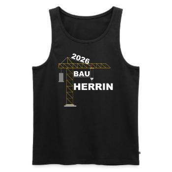 Bauherrin 2026 Design - Männer Premium Bio Tank Top - Schwarz - Vorne - Michal (187cm)