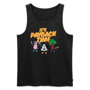 IT'S PAYBACK TIME - Männer Premium Bio Tank Top - Schwarz - Vorne - AI Model Male 178 light (178cm)