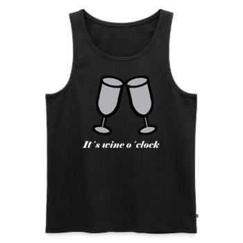 Vin Vin Wine Time Cadeau Idée Cadeau Horloge Horloge - Débardeur bio Premium Homme - noir - Devant - AI Model Male 178 light (178cm)