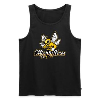 Mighty Bees / Mächtige Bienen - Männer Premium Bio Tank Top - Schwarz - Vorne - Michal (187cm)
