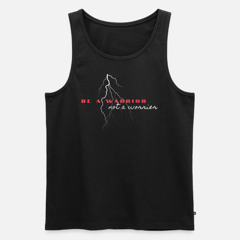 Sei ein Krieger - Männer Premium Bio Tank Top - Schwarz