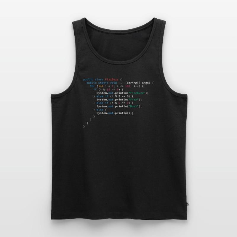 FizzBuzz algorithm programming language Java Men's Premium Organic Tank Top