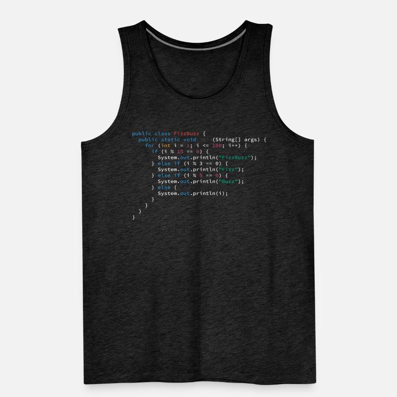 FizzBuzz Algorithmus Programmiersprache Java Männer Premium Bio Tank Top