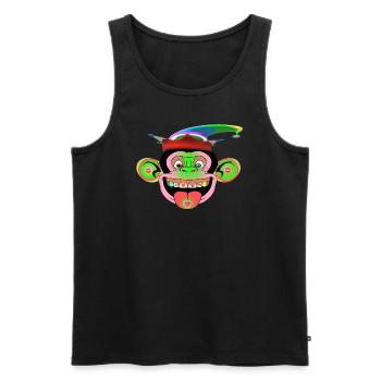 Carnival at the Monkey Zoo - Men's Premium Organic Tank Top - black - Front - AI Model Male 178 light (178cm)