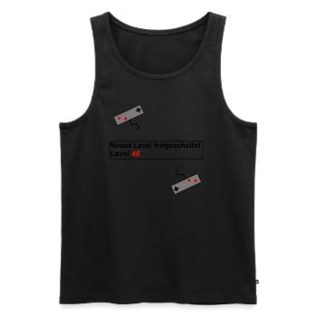 Geschenk Geschenkidee Geburtstag Gaming Level Up - Männer Premium Bio Tank Top - Schwarz - Vorne - Michal (187cm)
