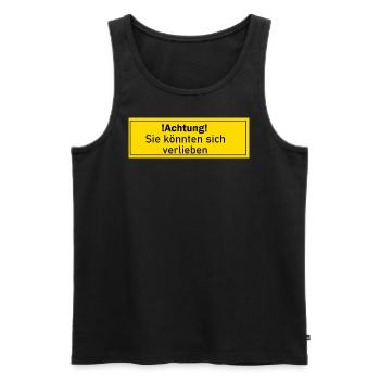 verlieben verliebt liebe Geschenk Geschenkidee - Männer Premium Bio Tank Top - Schwarz - Vorne - AI Model Male 178 light (178cm)