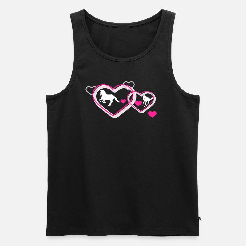 Pferde LIebe - Männer Premium Bio Tank Top - Schwarz