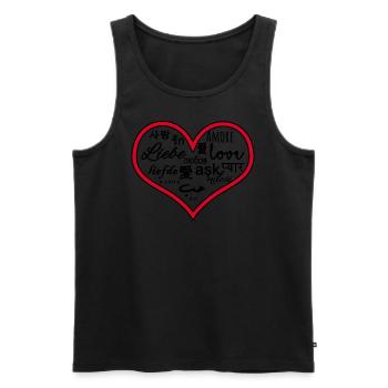 Liebe - Männer Premium Bio Tank Top - Schwarz - Vorne - Michal (187cm)