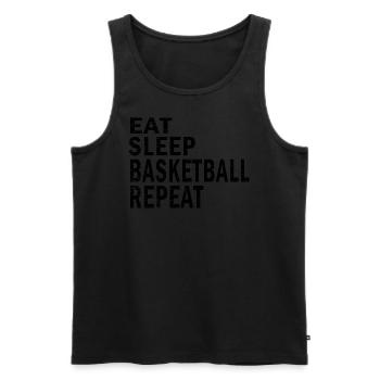 Eat sleep Basketball repeat for Basketball lovers - Männer Premium Bio Tank Top - Schwarz - Vorne - Michal (187cm)