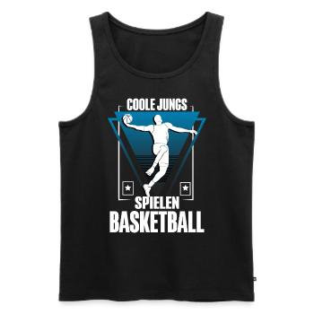 Basketball Basketballer - Männer Premium Bio Tank Top - Schwarz - Vorne - Michal (187cm)