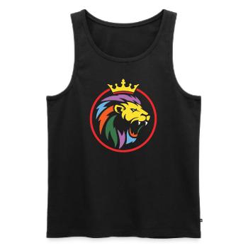 Löwe - Männer Premium Bio Tank Top - Schwarz - Vorne - Michal (187cm)
