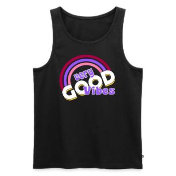 good vibes Regenbogen - Männer Premium Bio Tank Top - Schwarz - Vorne - Michal (187cm)