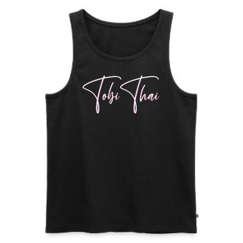 TobiThai Lettering - Männer Premium Bio Tank Top - Schwarz - Vorne - Michal (187cm)