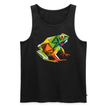 Origami Geometrie Frosch bunt modern arty - Männer Premium Bio Tank Top - Schwarz - Vorne - Michal (187cm)