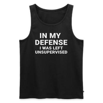 in my defense i was left unsupervised - Männer Premium Bio Tank Top - Schwarz - Vorne - AI Model Male 178 light (178cm)